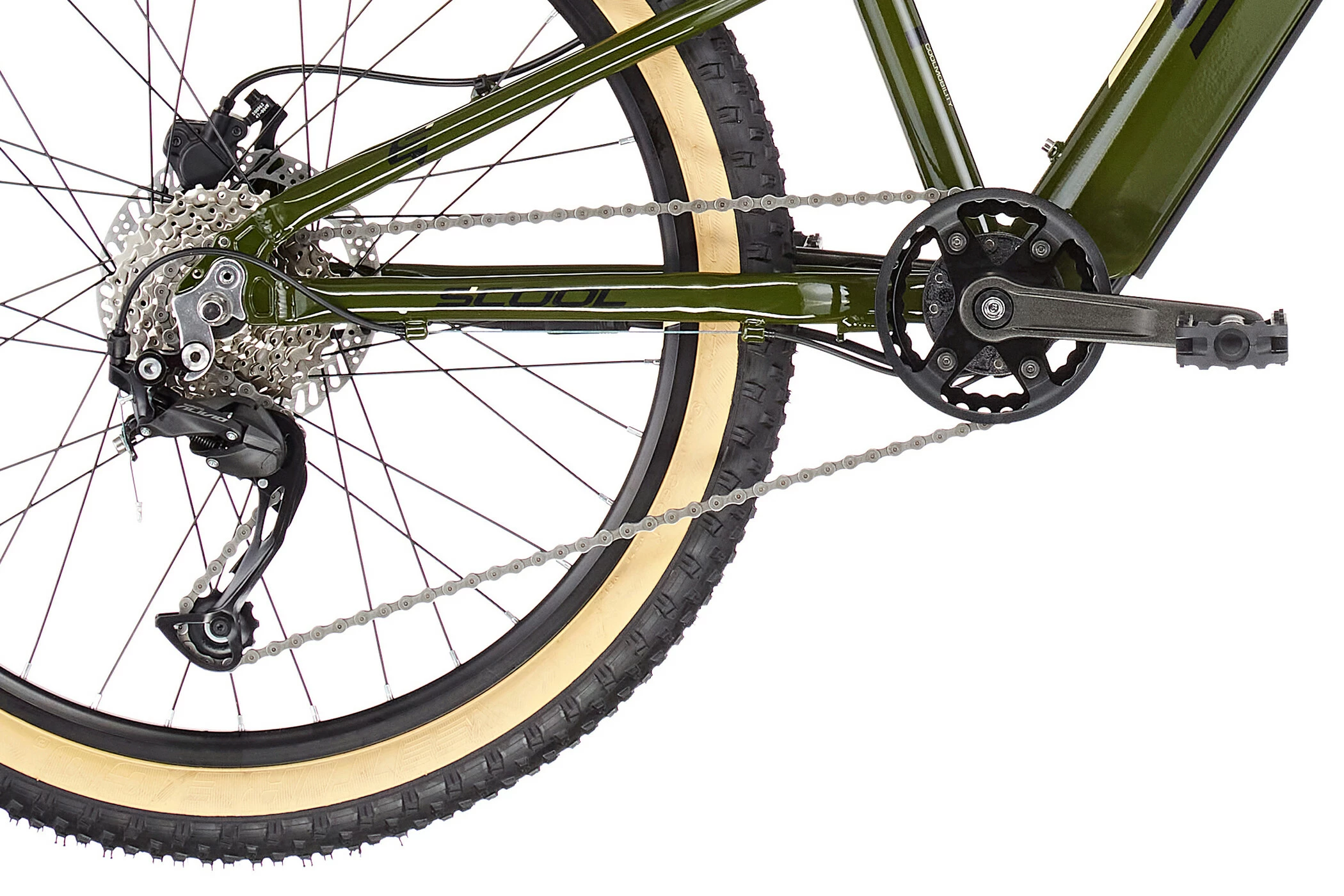 S'COOL S'cool E-troX Race 24 9-S Børn, Oliven 6 S'COOL S'cool E-troX Race 24 9-S Børn, Oliven - Billede 6